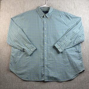 Polo Ralph Lauren Classic Fit Button Down Shirt Men's Size 3XB Green Plaid